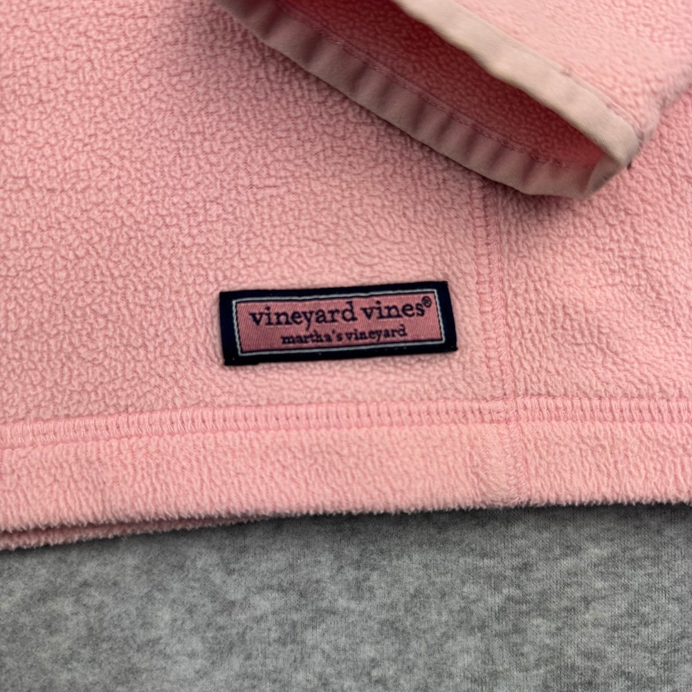 Vineyard Vines Women's S Pink Fleece 1/4 Zip Pullover Preppy Coastal Shep Ian - Picture 4 of 13